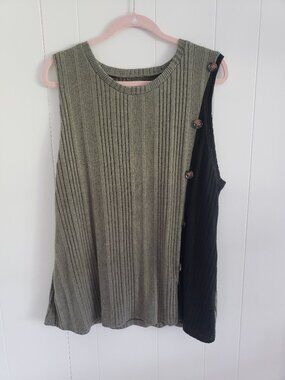 Knit Sweater Vest With Button Detail